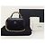 Vanity Chanel Mini bolsa de cosméticos de pele de cordeiro preta com alça de mão e corrente dourada com chip Preto - vista 7