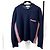 Thom Browne Shetland Crewneck Strickpullover mit drei Streifen Navy