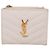 Saint Laurent Portafoglio bianco da donna YSL con finiture dorate