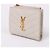 Saint Laurent Portafoglio bianco da donna YSL con finiture dorate - vista 3