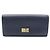 Tod's Portafoglio lungo con patta in pelle blu navy e argento