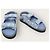 Louis Vuitton Sandali piatti in denim Monogram Paseo Velcro Blu - vista 4