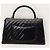 Chanel Medium Black Vintage Calfskin Chevron Coco Handle Nero - vista 6