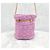 Chanel Borsa Bucket in Tweed Season con Logo CC Rosa - vista 3