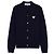 Comme Des Garcons NAVY Unisex Cardigan mit goldenem Herz-Patch Blau