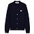 Comme Des Garcons NAVY Unisex Cardigan mit goldenem Herz-Patch Blau - Ansicht 6