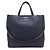 Chanel Vintage Silver CC Logo Caviar Tote Bag und Schultertasche Blau