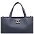 Chanel Vintage Silver CC Logo Caviar Tote Bag und Schultertasche Blau - Ansicht 4