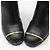 Chanel Mid Boots aus schwarzem Leder mit goldfarbenem CC-Logo - Ansicht 10