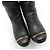 Chanel Mid Boots aus schwarzem Leder mit goldfarbenem CC-Logo - Ansicht 11