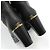 Chanel Mid Boots aus schwarzem Leder mit goldfarbenem CC-Logo - Ansicht 12