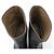 Chanel Mid Boots aus schwarzem Leder mit goldfarbenem CC-Logo - Ansicht 13