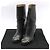 Chanel Mid Boots aus schwarzem Leder mit goldfarbenem CC-Logo - Ansicht 2