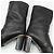 Chanel Mid Boots aus schwarzem Leder mit goldfarbenem CC-Logo - Ansicht 7