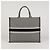 Dior Große Book Tote Bag mit schwarz-weißem Hahnentritt-Stickmuster - Ansicht 3