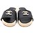 Chanel Pantofole CC Logo Perla Nero Donna Sandali Marrone - vista 2