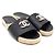 Chanel Pantofole CC Logo Perla Nero Donna Sandali Marrone - vista 7