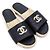 Chanel Pantofole CC Logo Perla Nero Donna Sandali Marrone - vista 8