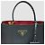Prada Borsa a Spalla Doppia Saffiano Panier Large Nero - vista 8
