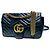 Gucci Borsa a tracolla GG Marmont piccola in pelle nera trapuntata con catena dorata