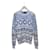 Louis Vuitton Jacquard-Strickpullover mit blauem Monogramm-Muster  - Ansicht 1