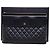 Chanel Clutch in agnello nero con patta argentata