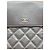 Chanel Clutch in agnello nero con patta argentata - vista 18