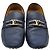 Louis Vuitton Mocassini Hockenheim con logo LV dorato e blu navy