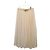 Louis Vuitton Falda maxi de seda beige con cinturón y mules Castaño