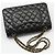 Chanel Borsa a Spalla Classic Medium in Pelle di Agnello Nera e Oro Nero - vista 4