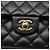 Chanel Borsa a Spalla Classic Medium in Pelle di Agnello Nera e Oro Nero - vista 7