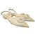 Chanel Slingback bicolore in agnello beige con camelia Marrone