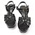 Saint Laurent Sandali con plateau e cinturino Tribute in pelle nera Nero
