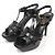 Saint Laurent Sandali con plateau e cinturino Tribute in pelle nera Nero - vista 2