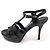 Saint Laurent Sandali con plateau e cinturino Tribute in pelle nera Nero - vista 3