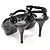 Saint Laurent Sandali con plateau e cinturino Tribute in pelle nera Nero - vista 4