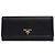 Prada Schwarzes Saffiano-Leder-Klappportemonnaie mit Metallendetails