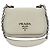 Prada Borsa a tracolla Saffiano con logo e catena argentata Bianco