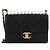 Chanel Borsa a tracolla con patta in perline acriliche Medium Nero