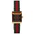 Gucci Reloj de mujer cuadrado con correa de tres líneas chapado en oro Multicolor