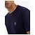 Brunello Cucinelli Double Layer Stitch T-Shirt with Logo Embroidery Blue - view 6