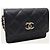 Chanel Portacarte con patta a soffietto e catena in pelle caviar nera Nero - vista 3