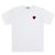 Comme Des Garcons Unisex T-Shirt Play Red Heart mit Strass-Applikation Silber