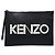 Kenzo Clutch de couro com logo Preto