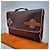 Hermès Valigetta Officier Buena Ventura MM Toile Marrone - vista 6