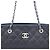 Chanel Borsa a tracolla con catena argentata e logo CC in caviar Blu - view 4