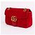 Gucci Piccola borsa a tracolla Marmont in scamosciato rosso - vista 4