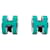 Hermès Orecchini Logo Pop Ash da donna Argento Blue Jean