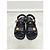 Chanel Sandali con velcro con fascia in pelle e patch con scritte nere Nero - vista 5