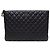 Chanel Clutch Classic in Agnello Nero con Charm Rocket Argentato Large